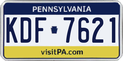 PA license plate KDF7621