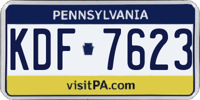 PA license plate KDF7623