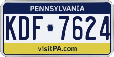 PA license plate KDF7624