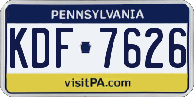 PA license plate KDF7626