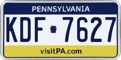 PA license plate KDF7627