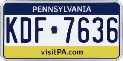 PA license plate KDF7636