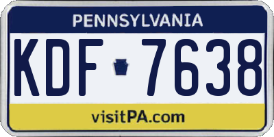 PA license plate KDF7638