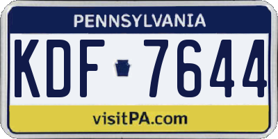 PA license plate KDF7644