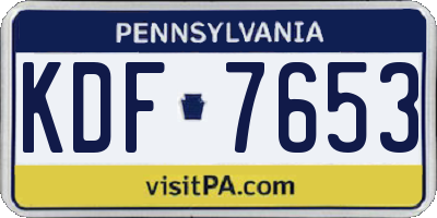 PA license plate KDF7653