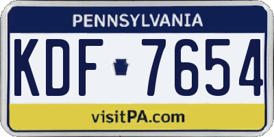 PA license plate KDF7654