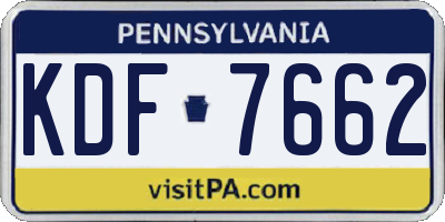 PA license plate KDF7662
