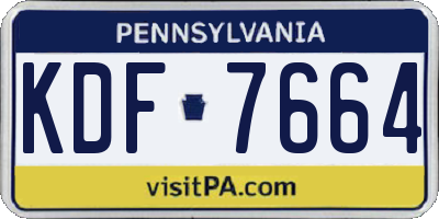 PA license plate KDF7664