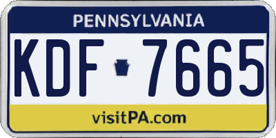 PA license plate KDF7665