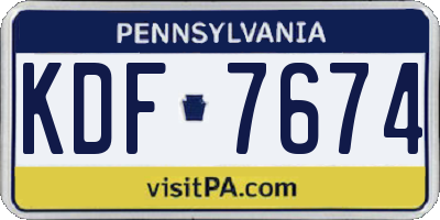 PA license plate KDF7674
