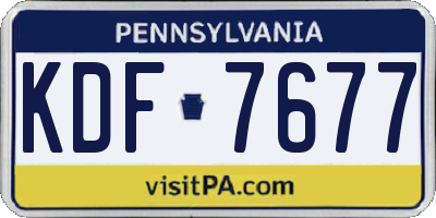 PA license plate KDF7677