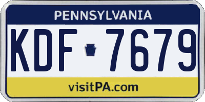 PA license plate KDF7679