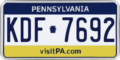 PA license plate KDF7692