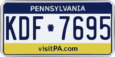 PA license plate KDF7695