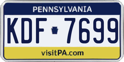 PA license plate KDF7699