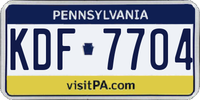 PA license plate KDF7704