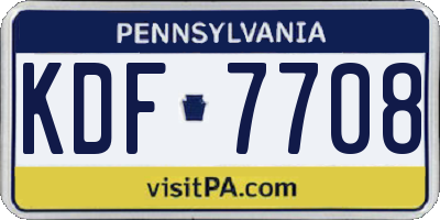 PA license plate KDF7708