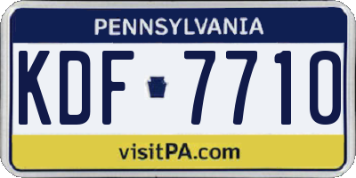 PA license plate KDF7710