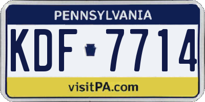 PA license plate KDF7714