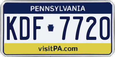 PA license plate KDF7720