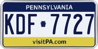 PA license plate KDF7727
