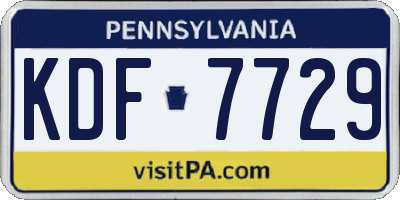 PA license plate KDF7729