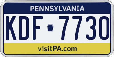 PA license plate KDF7730