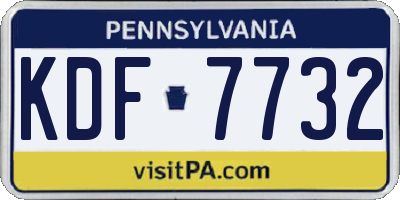 PA license plate KDF7732