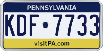 PA license plate KDF7733