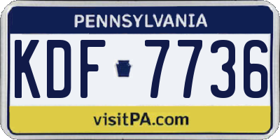 PA license plate KDF7736