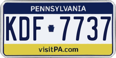 PA license plate KDF7737