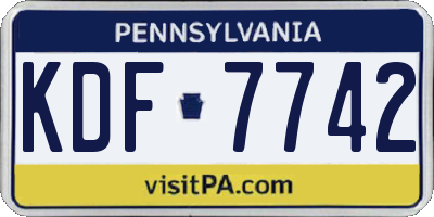 PA license plate KDF7742
