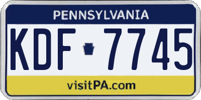 PA license plate KDF7745