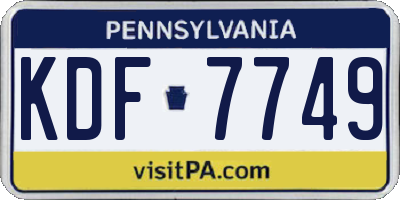 PA license plate KDF7749