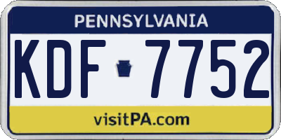 PA license plate KDF7752