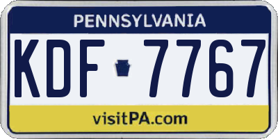 PA license plate KDF7767