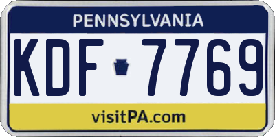 PA license plate KDF7769