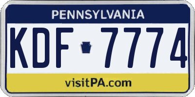 PA license plate KDF7774