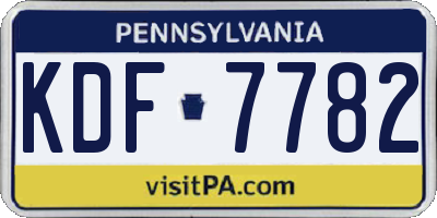 PA license plate KDF7782