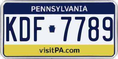 PA license plate KDF7789