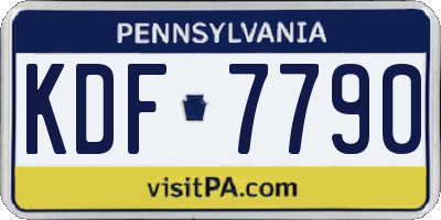 PA license plate KDF7790