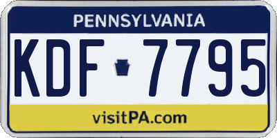PA license plate KDF7795