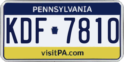 PA license plate KDF7810