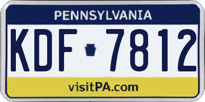 PA license plate KDF7812