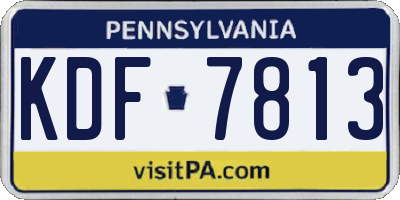 PA license plate KDF7813
