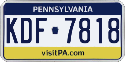 PA license plate KDF7818