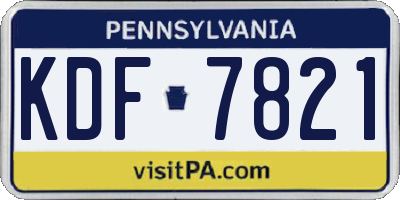 PA license plate KDF7821