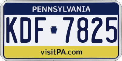PA license plate KDF7825
