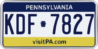PA license plate KDF7827
