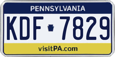 PA license plate KDF7829